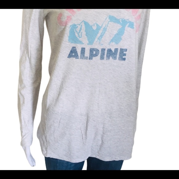 GAP Vintage Wash Alpine Mountain Champion Print Ski Top With Long Sleeves Grey S - Picture 6 of 13